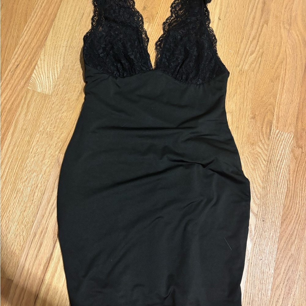 Princess Polly Black Mini Dress with Lace Detail